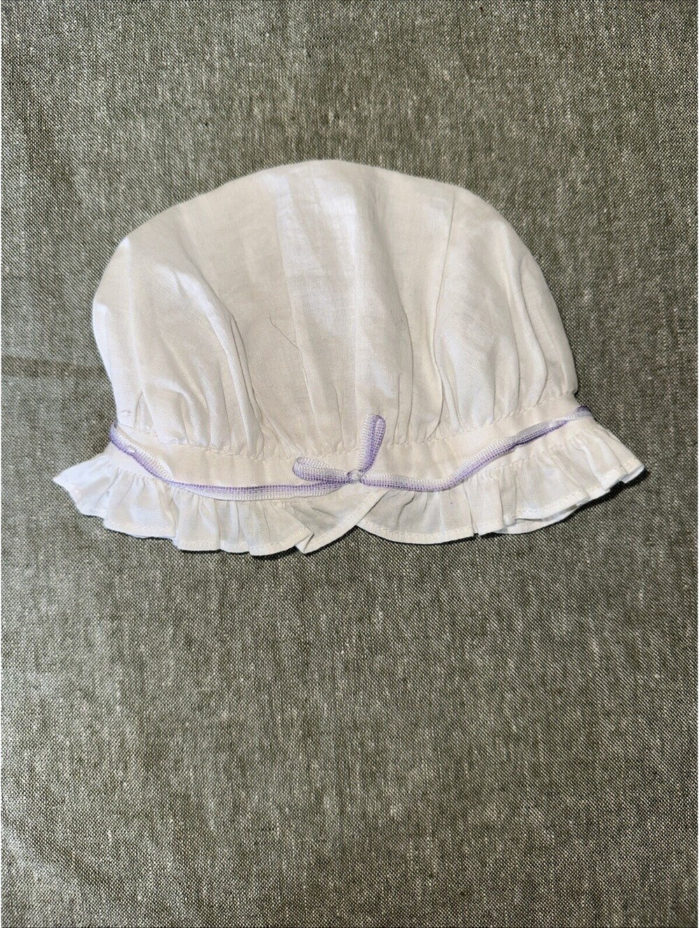 American Girl Doll Retired Felicity Meet Accessories White Purple Mob Cap Hat